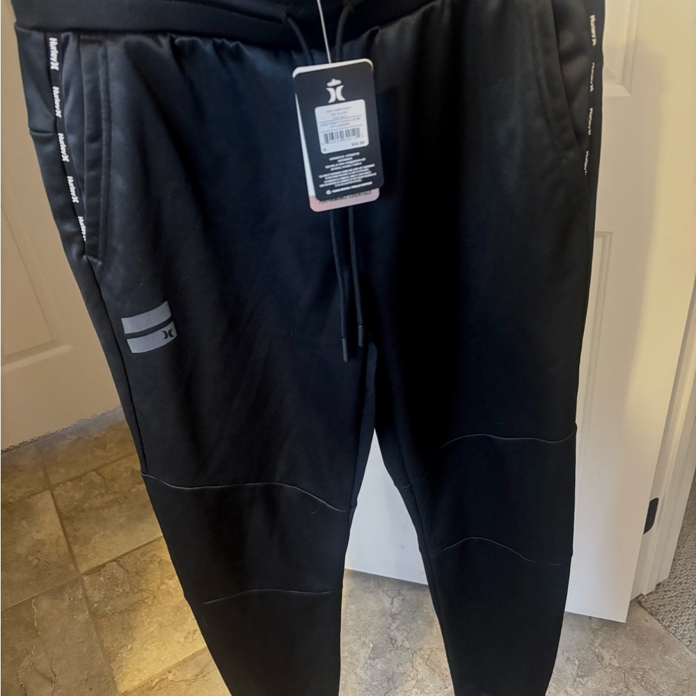 Hurley Black Joggers with Logo Detail